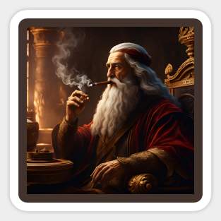 Leonardo da Vinci Smoking a cigar Sticker